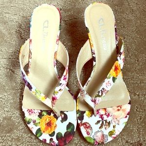 Multicolor floral with white background sandal
